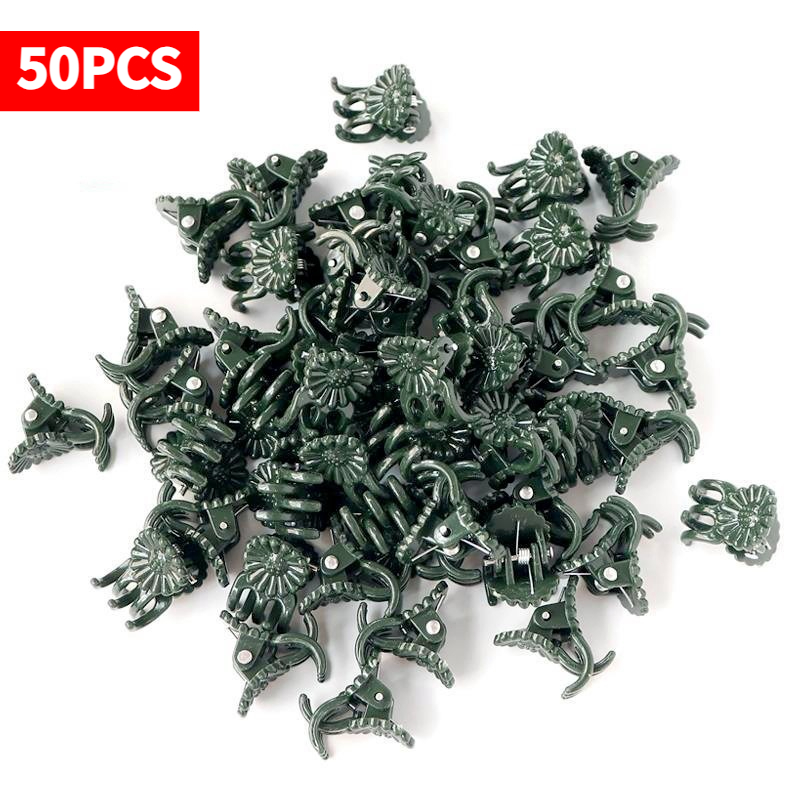 50개입 5발톱 짙은 녹색 식물 클립 난초 꽃 지지대  - Gardening Tools For Vines 리뷰 및 가격
