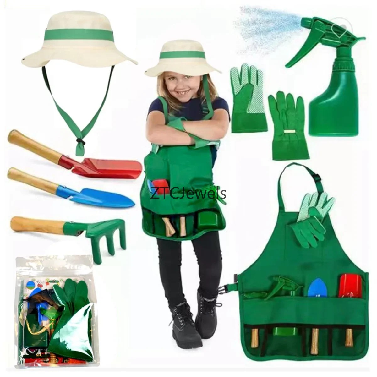 어린이 정원 앞치마 도구 세트 장갑 포함 소녀들을 위한 - Gardening Tools In 리뷰 및 가격