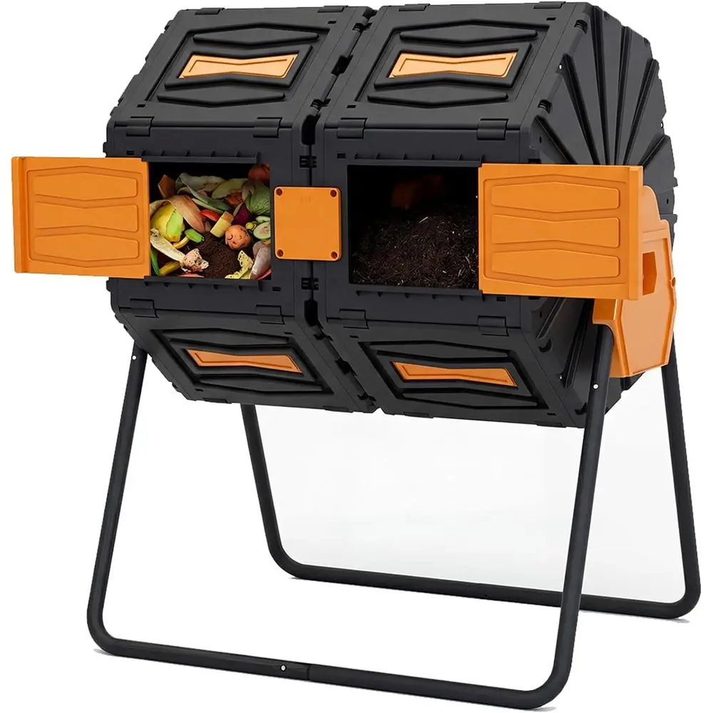 45갤런 이중 챔버 퇴비 텀블러 - 대형 360 °   - Compost Bin 리뷰 및 가격